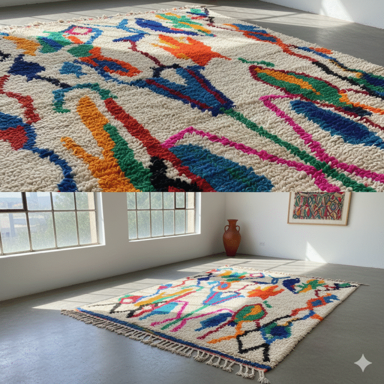 artistic abstract moroccan berber rug