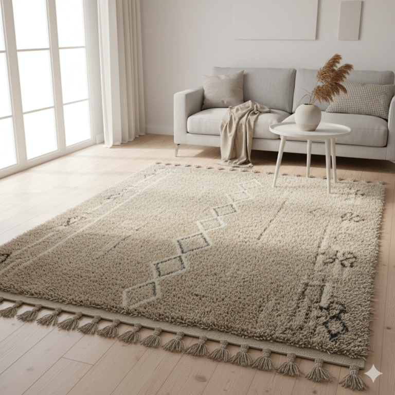 minimalist moroccan rug