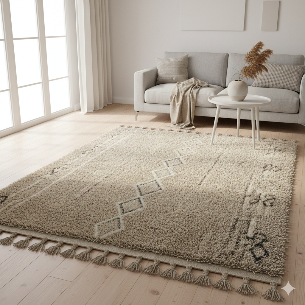 minimalist moroccan rug